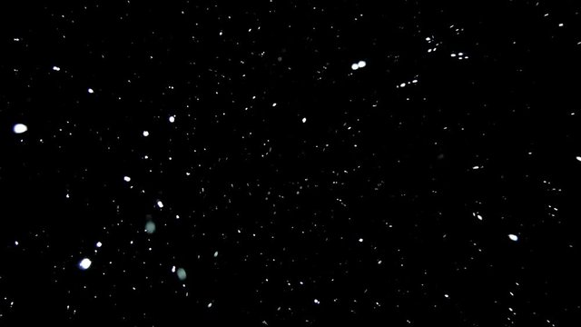 Falling snow on a black background