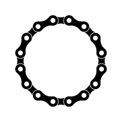 Bicycle chain circle on a white background