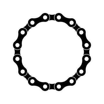 Bicycle chain circle on a white background