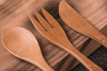 antique wood cutlery