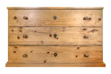 Chest of drawers on white background