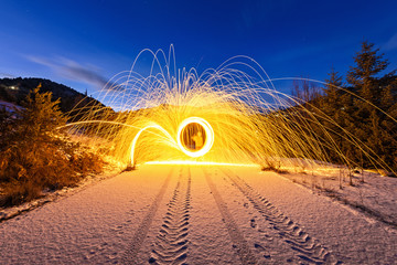 Flaming Steel wool 