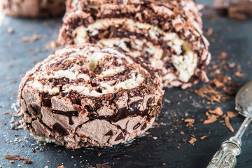 Belgian Chocolate Meringue Roulade