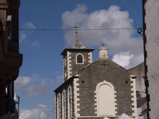 The Moot Hall in the centre of Keswick Market the heart of the northern Lake District in England