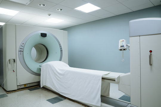 MRI Scanner in medical examination room at hospital