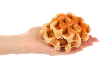 Waffles in hand food delicious