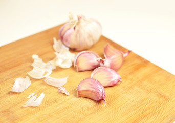 Garlic on a table