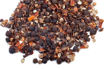 black pepper peas in bulk isolated on white background