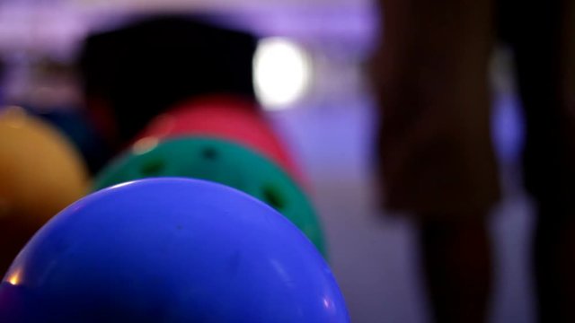 Lunar bowl with black lights on balls.
