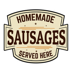 Sausages label or sign
