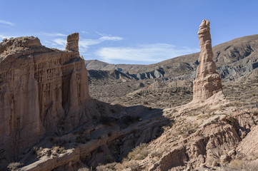 La Poronga rock formation - Quebradas Tour, Bolivia - South America. Tupiza landscape are full of colored rock, hills, mountains and canyon.