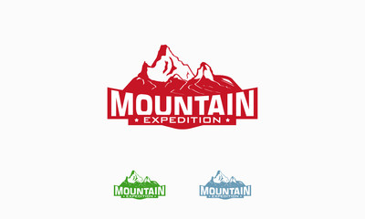 Mountain Expedition logo designs, Hiking logo designs, Mountain Badge Logo Template