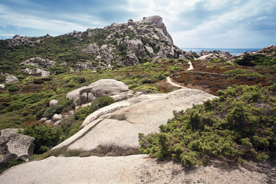 Wwild mediterranean landasce of "Valle della Luna" (The moon valley) island of Sardinia, Italy.