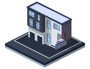 Isometric 3D flat illustration vector design houses city