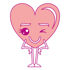 heart love happy kawaii character vector illustration design