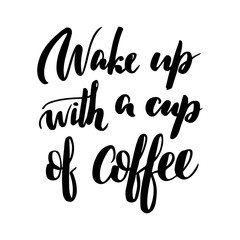 Hand lettering quote with sketches for coffee shop or cafe. Hand drawn vintage typography collection isolated on white background