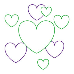 hearts love decorative pattern background vector illustration design