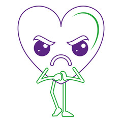 heart love sad kawaii character vector illustration design