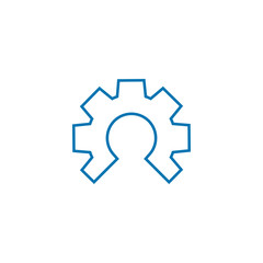 Engineer negative space in a gear outline vector