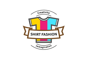 Creative Colorful Shirt Silk Screen Logo Design Symbol Illustration