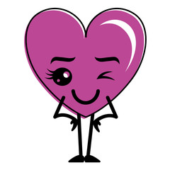 heart love happy kawaii character vector illustration design