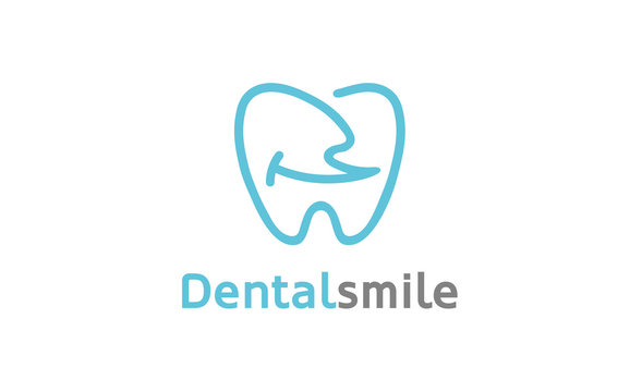 Creative Dental Teeth Smile Logo Design Symbol Illustration