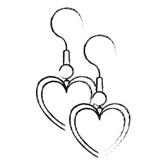 earrings with heart shape vector illustration design