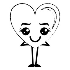 heart love happy kawaii character vector illustration design