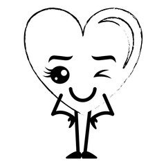 heart love happy kawaii character vector illustration design