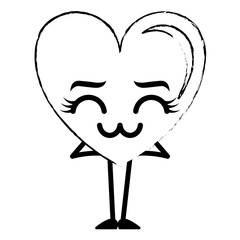 heart love sad kawaii character vector illustration design