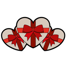gifts with hearts love shape vector illustration design