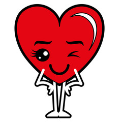 heart love happy kawaii character vector illustration design