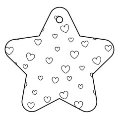 star frame with hearts pattern background vector illustration design