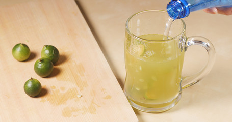 Making Citrus drink beverage