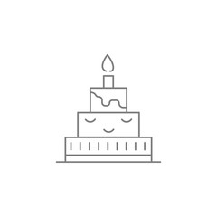 cake with a candle. Web element. Premium quality graphic design. Signs symbols collection, simple icon for websites, web design, mobile app, info graphics