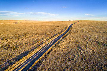 Fototapeta na wymiar dirt ranch road in northern Colorado