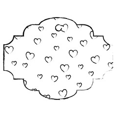 elegant frame with hearts pattern background vector illustration design