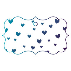 elegant frame with hearts pattern background vector illustration design