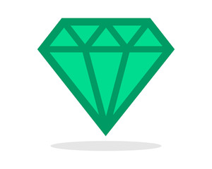 green emerald crystal gem diamond icon image vector icon