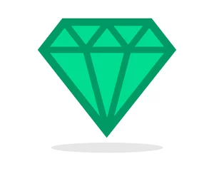 Poster green emerald crystal gem diamond icon image vector icon © vector_factory
