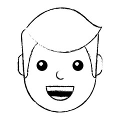 Obraz na płótnie Canvas character man face laughing happy image vector illustration