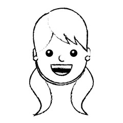woman face smiling happy expression image vector illustration
