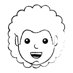 character man face laughing happy image vector illustration