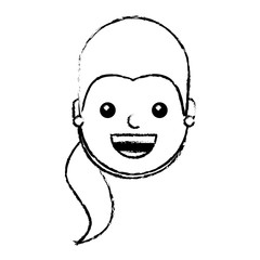 woman face smiling happy expression image vector illustration