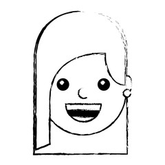 woman face smiling happy expression image vector illustration