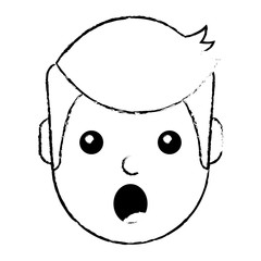 surprised man face expresion facial style vector illustration