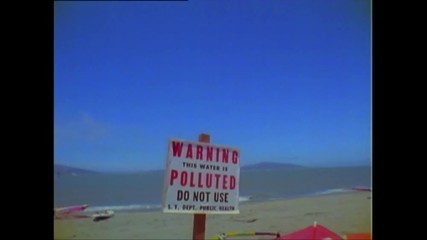 VINTAGE POLLUTED WATER WARNING SIGN.  San Francisco Bay, circa 1975.