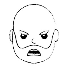 young man face angry expression cartoon vector illustration