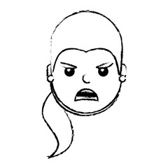 Obraz na płótnie Canvas pretty woman angry frustrated facial expression cartoon vector illustration