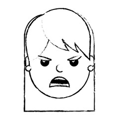 pretty woman angry frustrated facial expression cartoon vector illustration